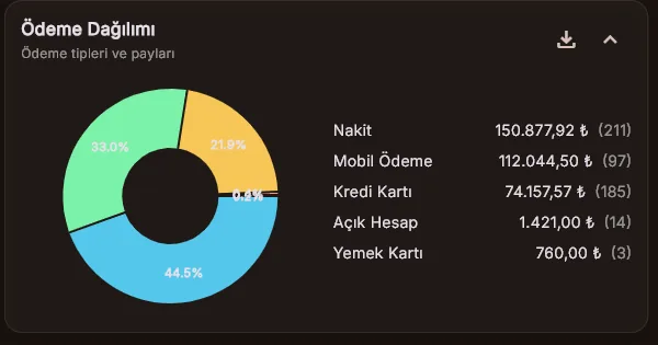 Kasa, Ödeme ve Cari Takip ekran görüntüsü